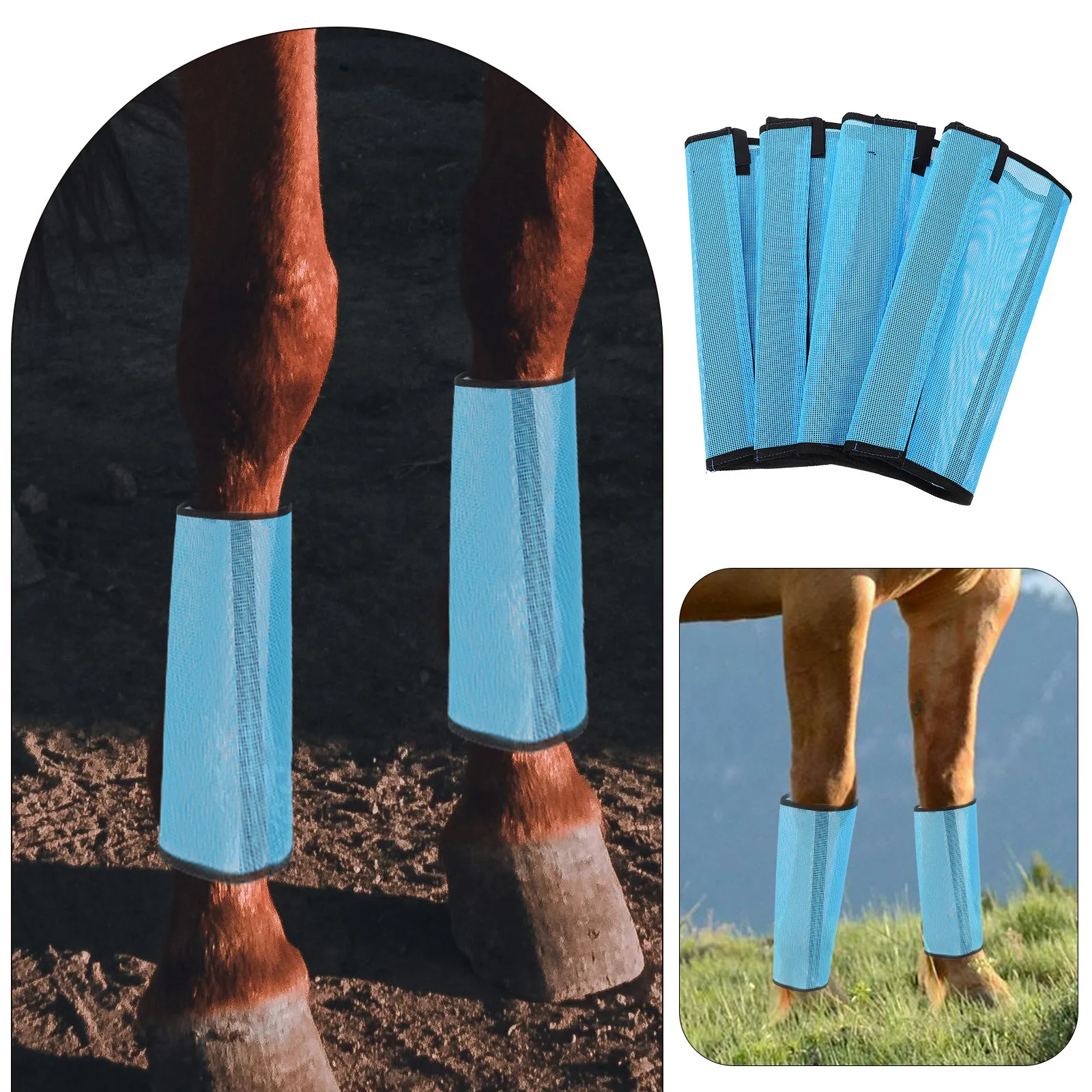 4 قطع من أحذية شبكية لحماية ساق الحصان، قضبان دعم متينة قابلة للتنفس، أحذية احترافية، ملحقات الحيوانات