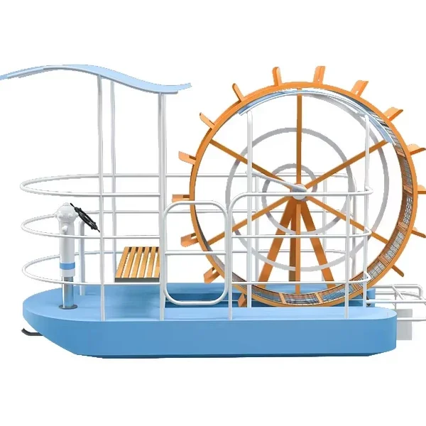 Leisure Pedal Fiberglass Paddle Boat Steel and FRP Inflatable Water Toys for Amusement Park Games Water Play Equipment