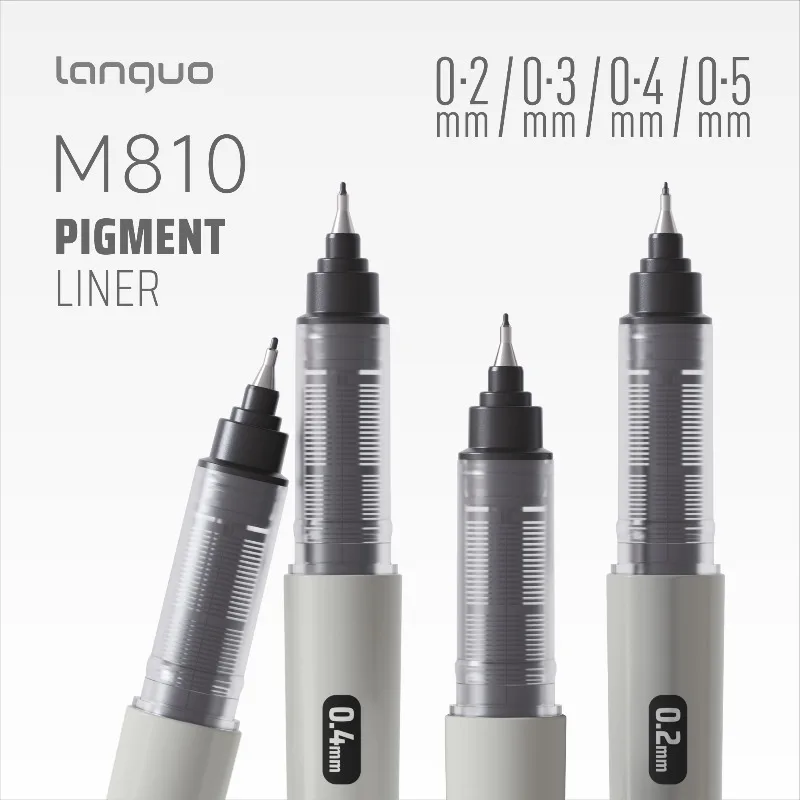 

Гелевые ручки LANGUO Pigment Liner с наконечником 0,2/0,5 мм, водостойкие, не размазываются, для школы и офиса, канцелярские товары