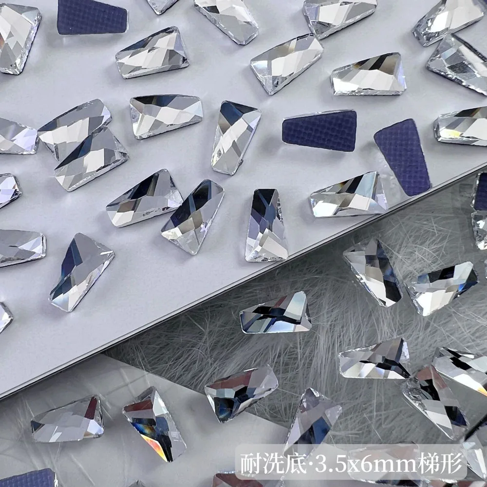 TC Wholesale 1000pcs Crystal White Special-shaped Hot Fix Rhinestone For Clothing, High Quality Washable Mesh Washable Bottom