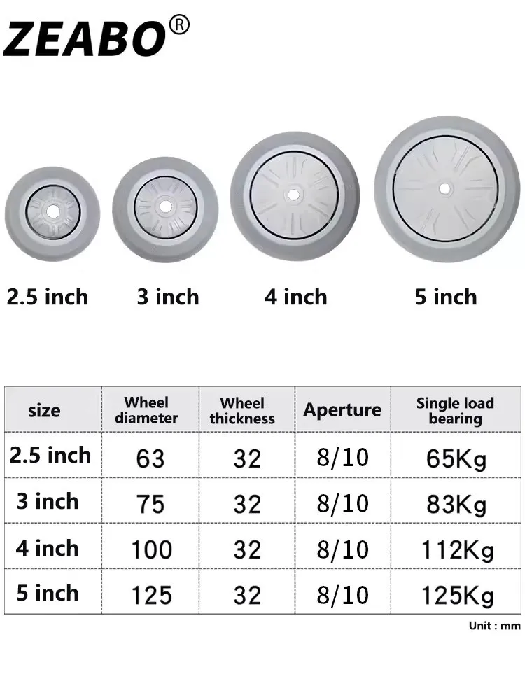 Imagem -04 - Medical Tpr Substituição Roda Única Roda Roda de Borracha Silenciosa Instrumento de Beleza Rodízio Substituição Substituível 1pc 5