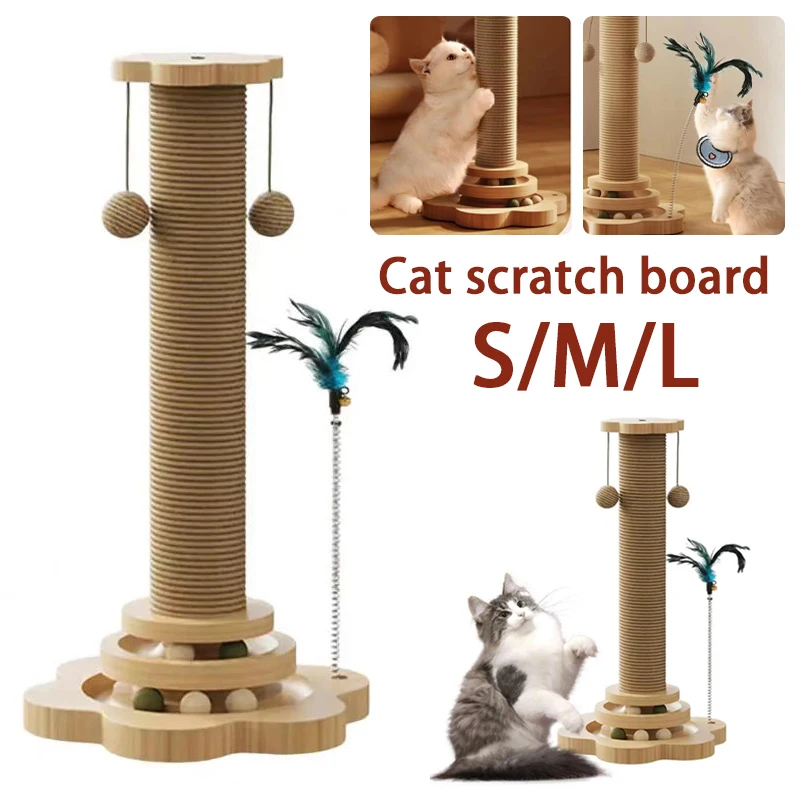 

Колона для захвата кошек, башня для кошек, прочная доска для царапин из сизаля, товары для домашних животных, рама для лазанья, забавные шарики для кошачьих палочек, счастливые игрушки для