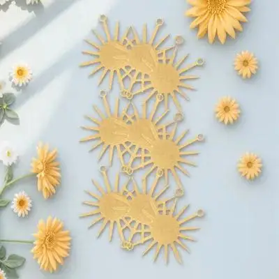 

50 Pcs Sunflower Jewelry Pendant Connectors Making Metal Charm Shaped Link Alloy Buttons Bracelet