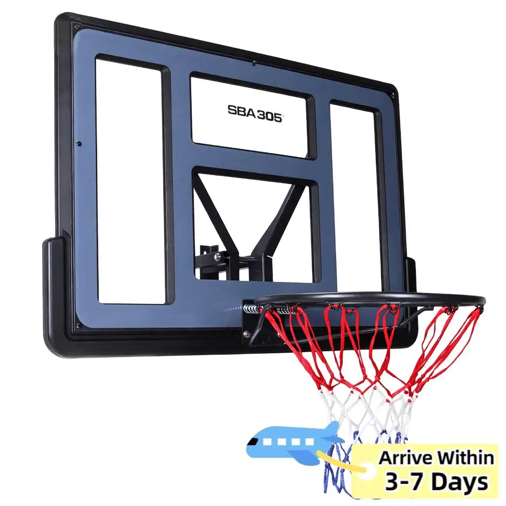 

Комплект для замены баскетбольного щита и кольца 43.31x29.53 дюйма с всепогодной сеткой для использования в гараже, в помещении и на улице