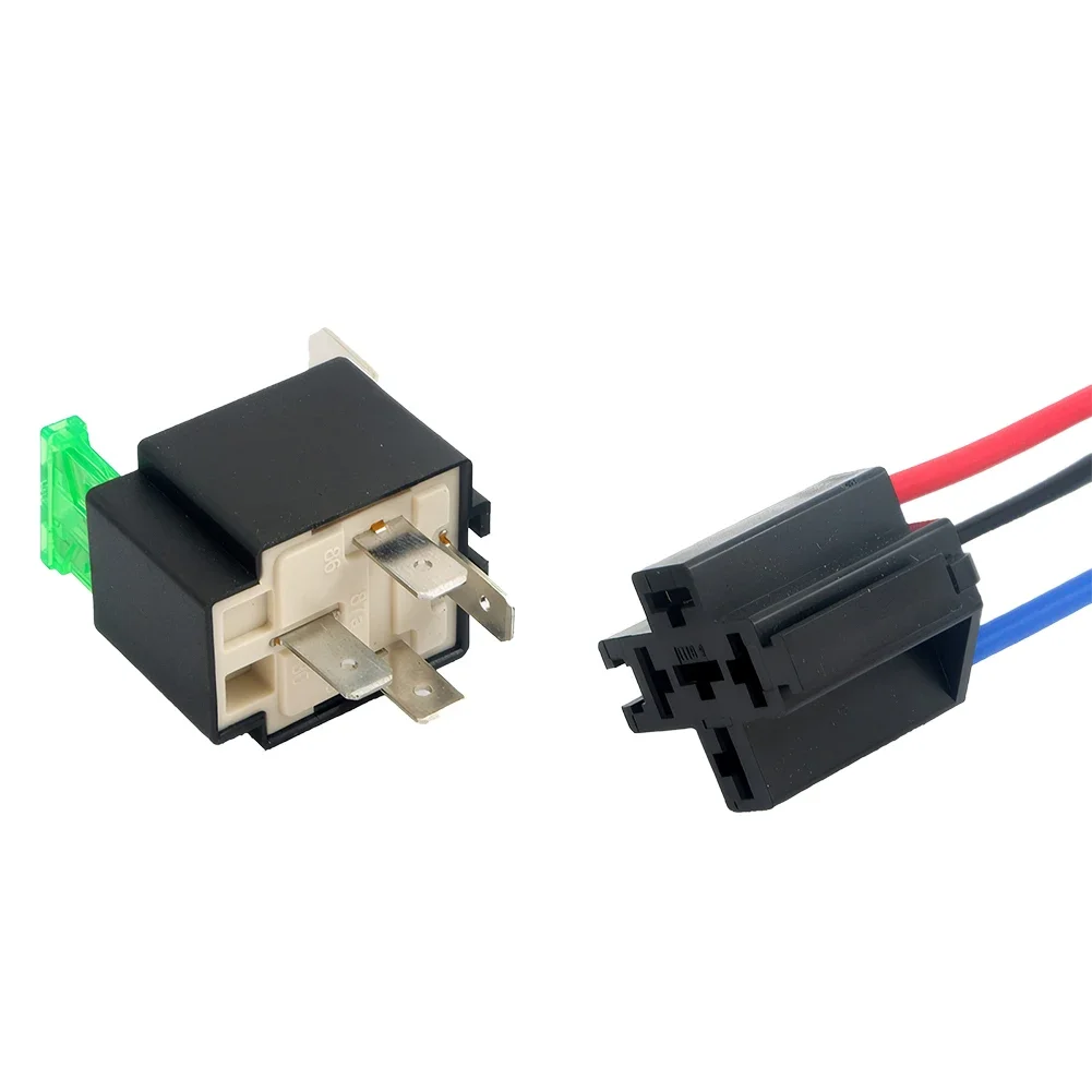 12V DC 4 Pin 5 Pin Copper Terminal Auto Relay with Holder Socket Fused On/Off Car Motor Relay On/Off Fused Relay