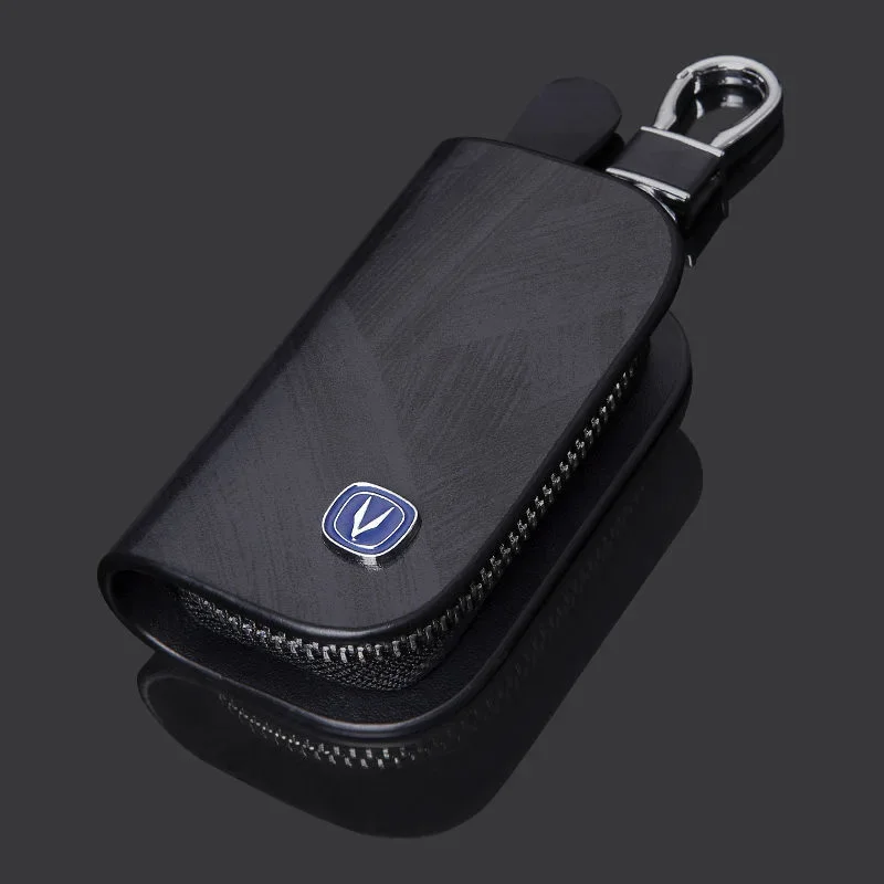 1PCS Leather Car Key Cover Case For Changan Cs35 Plus CS55 CS75 CS95 CS85 CS35 CS15 EADO CX20 CX30 CX70 With For Changan Logo