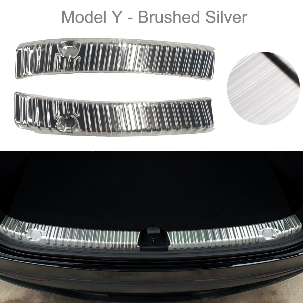 Voor Tesla Model 3/Y 2017-2023 Kofferbak Dorpel Cover Rvs Achterbumper Voet Plaat Protector cover Kofferbak Instaplijsten Guard