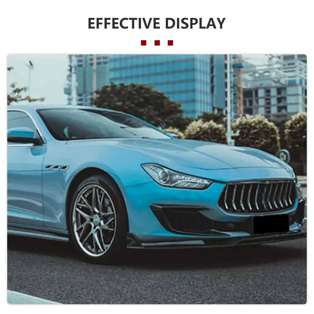 Car Front Bumper Fins Splitters For Maserati Ghibli Base Sedan 4-Door 2018 Racing Front Canards Air Vent Trims Carbon Fiber