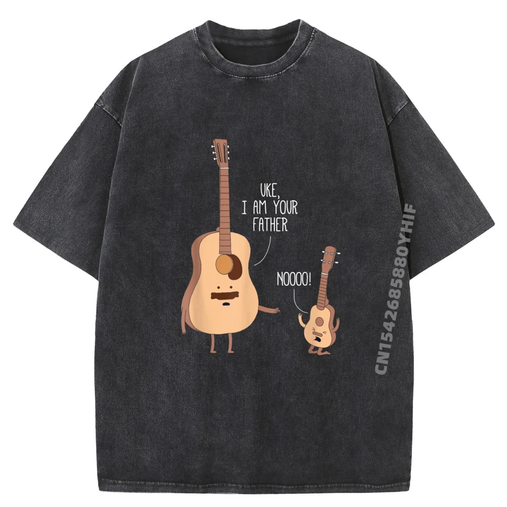 

Uke I Am Your Father T-shirt Man Dad Design Printed Tops & Tees Retro Graphic Tops Loose Washed T Shirt Comfortable Tops