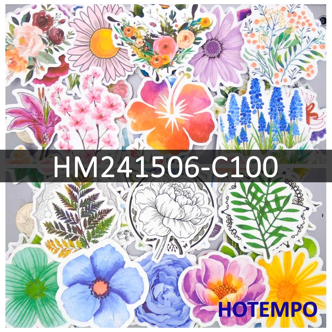 

50/100PCS Colorful Flower Stickers Green Plant Cute Graffiti for Laptop Scrapbook Stationery Luggage Bike Car Phone Sticker Toys