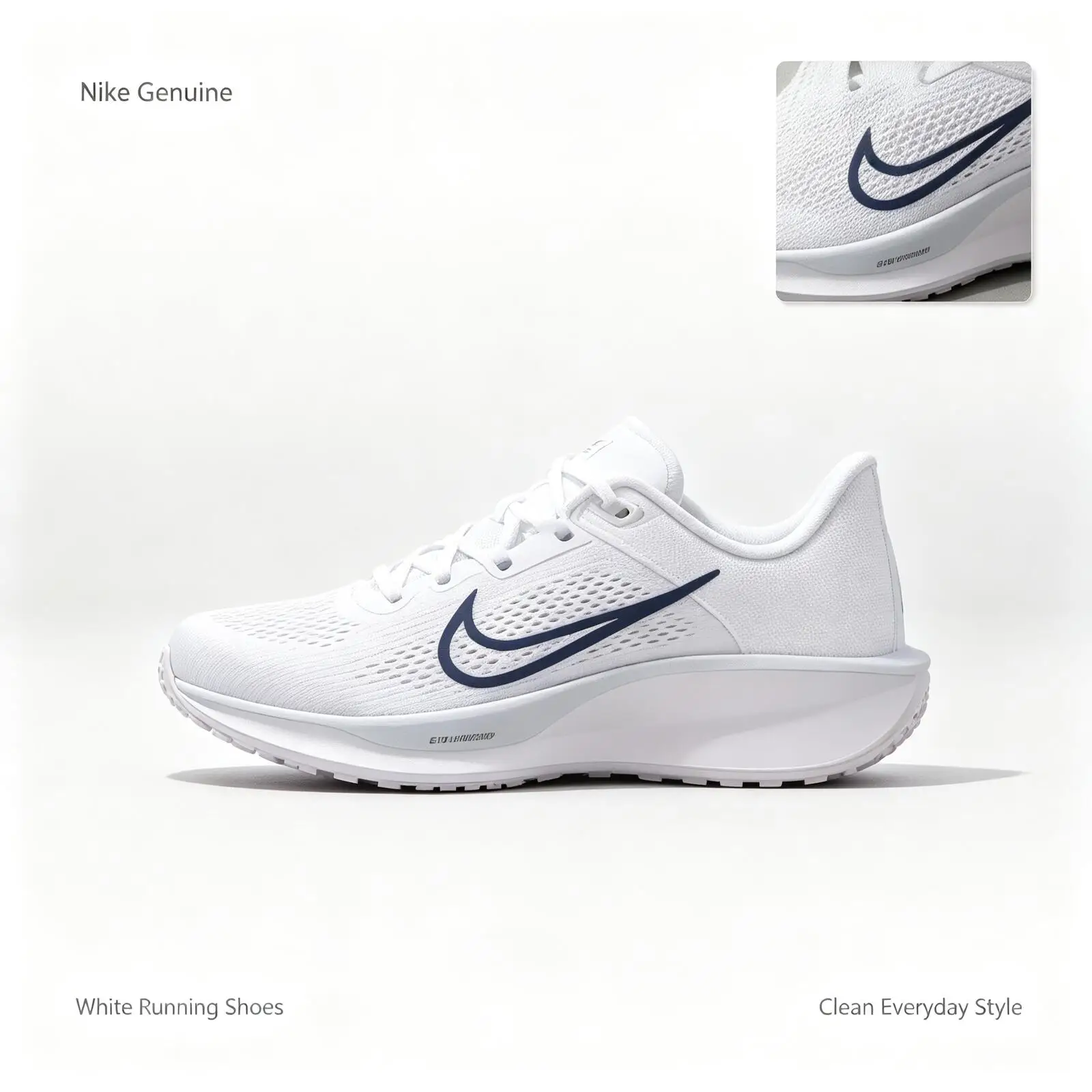 Nike Genuine Women Air Winflo 12 White Shoes Lightweight Breathable Sneakers Anti Slip Rubber Outsole Gym Training Footwea
