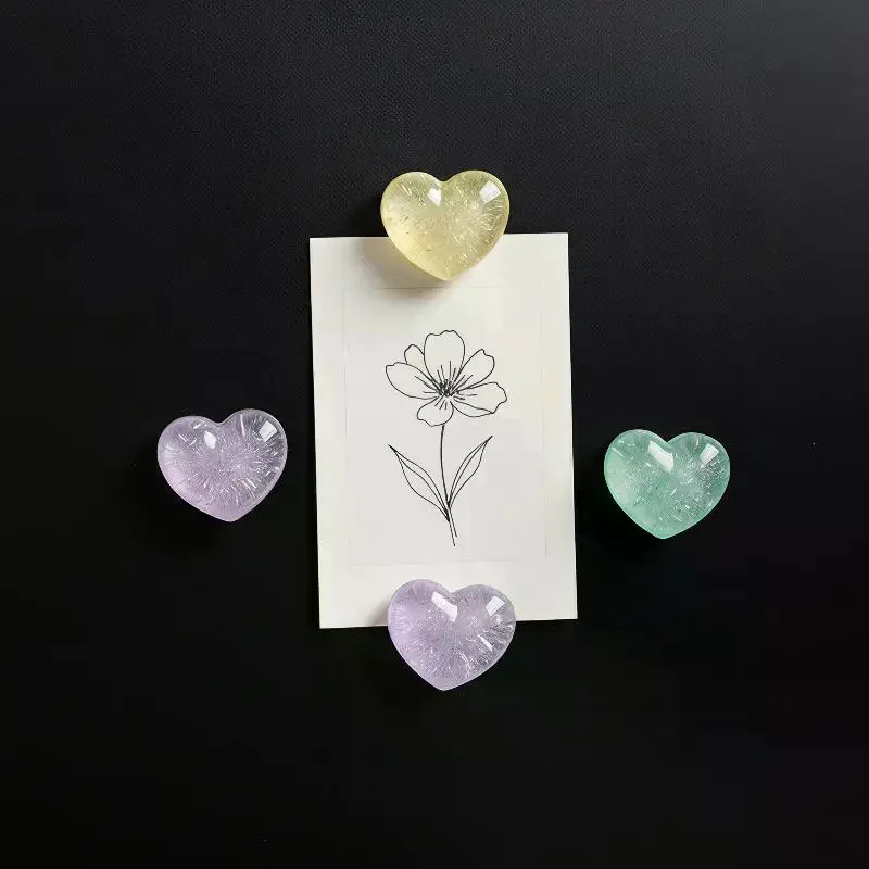 9Pcs Cute Heart Shaped Refrigerator Magnets Set Non-Scratch Decorative Fridge Stickers for Office Locker Kitchen Home Decor