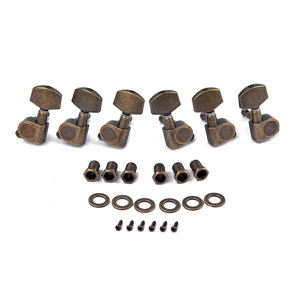 

6Pcs Bronze Guitar Machine Heads Set Universal Size String Tuning Pegs Tuners for Electric Acoustic Guitar Parts Accessories