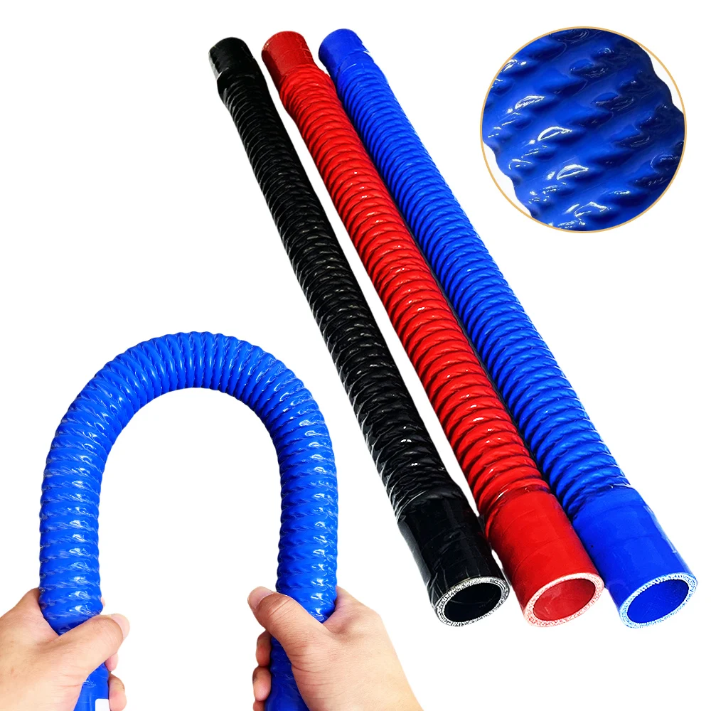 Azul universal carro silicone mangueira flexível tubo de entrada de ar radiador supercharger intercooler tubo marceneiro de borracha e duas braçadeiras