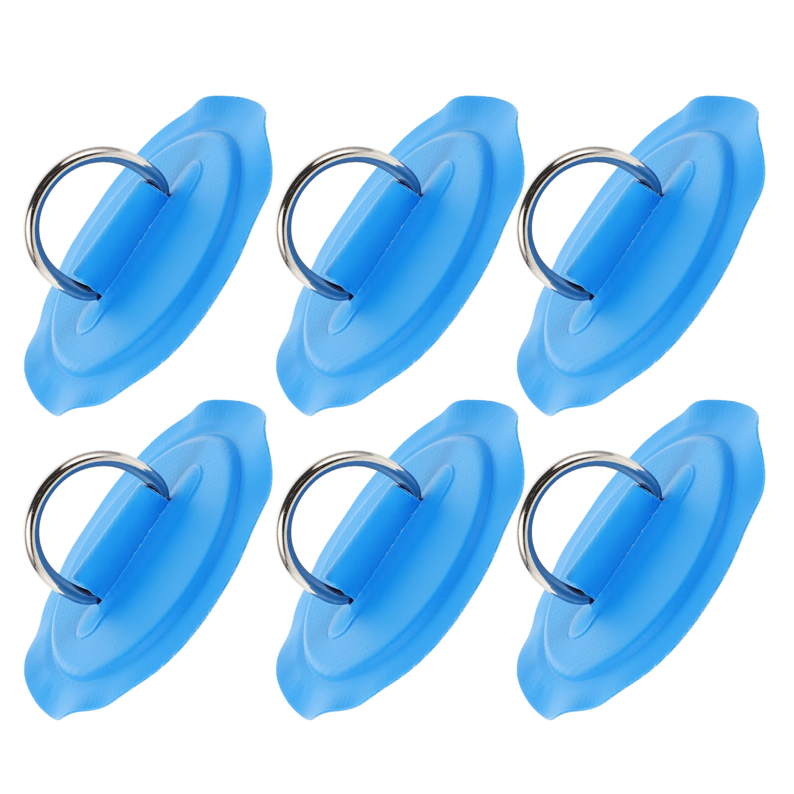 

6pcs Kayak D Rings Inflatable Paddleboard Attachments Blue PVC Buckle Patch Boat Accessories Portable Cord Fixator Multifunction