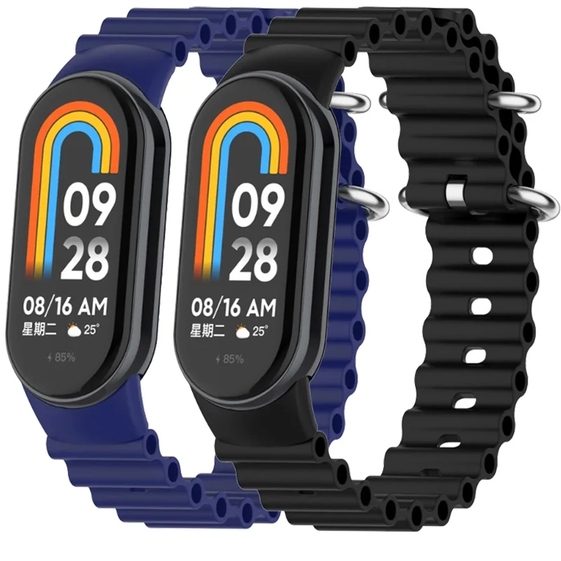 オーシャンシリコンストラップ XiaoMi miband 10 9 スマートウォッチスポーツ交換ブレスレット時計バンド XiaoMi miband 8 アクセサリー Correa