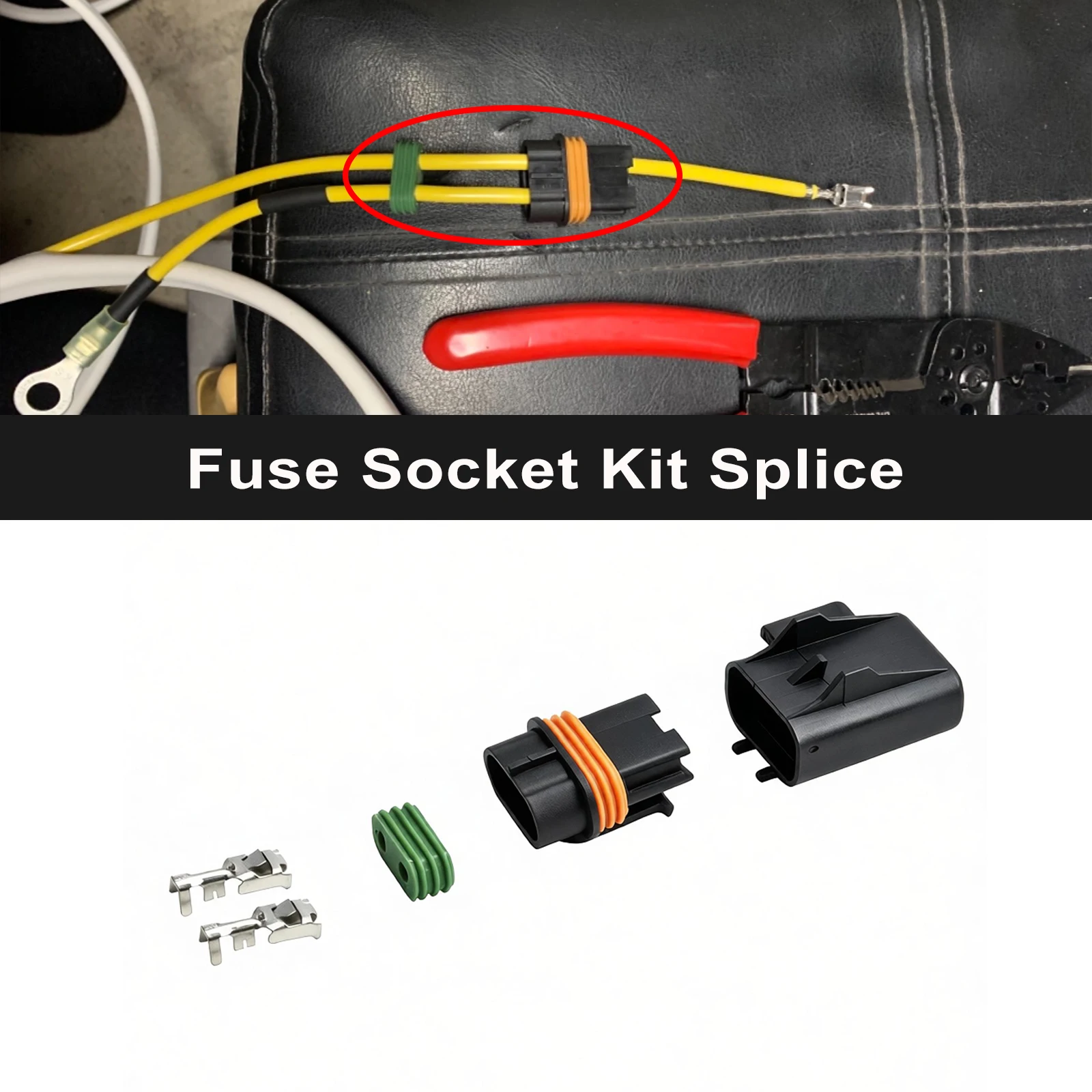 6PCS ATO ATC Fuse Holder Assembly ATC Waterproof Sealed Fuse Socket Kit Splice Existing Wire Kit