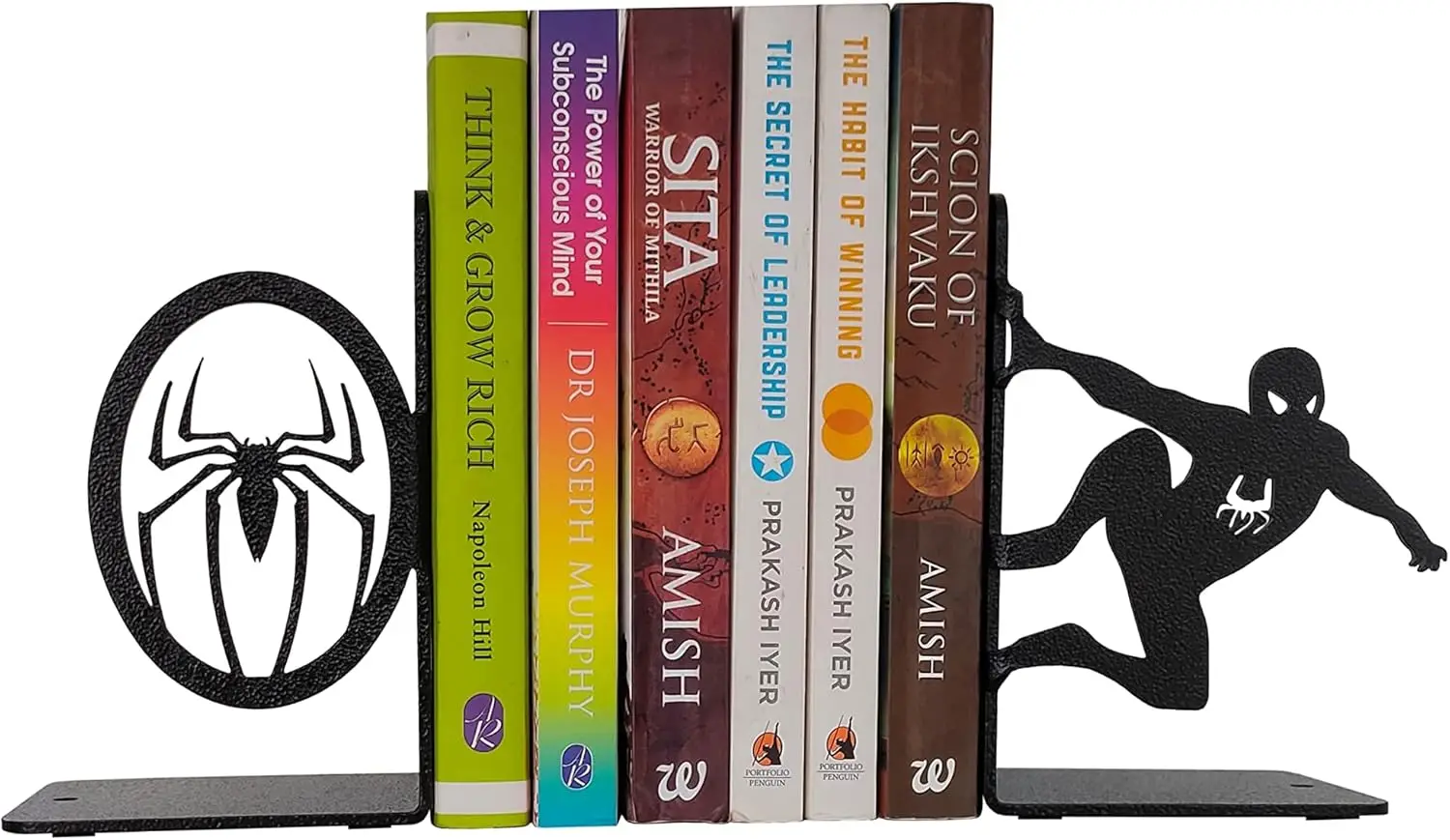 

Superhero Decorative Metal Bookends,Metal Bookends, Non Skid Book Ends, Book Stopper for Home/Office Decor/Shelves, 7 X