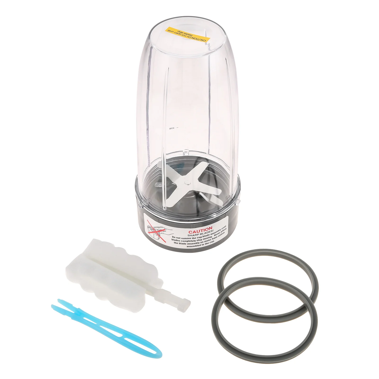 Conjunto de 5 Peças de Reposição para Liquidificador Nutri Bullet 600W/900W: Copo de 32oz, Lâmina Extratora, Junta de Borracha e Escova de Limpeza NBR-0601