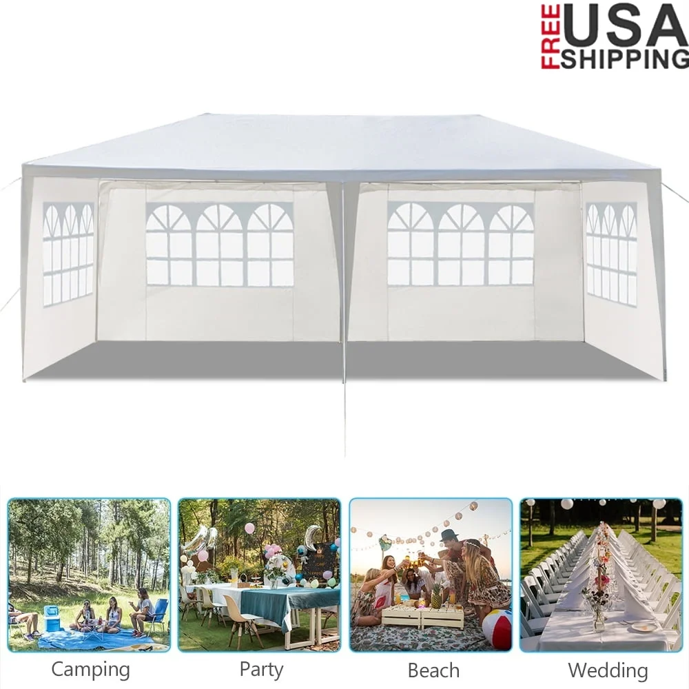 

Outdoor Waterproof Party Tent with 4 Removable Sidewalls Weddings Events Picnics 10x20 Canopy Gazebo Shelter