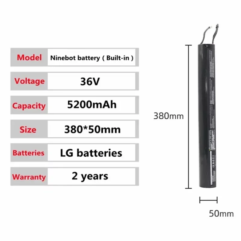 Fuente de alimentación para patinete eléctrico inteligente Ninebot ES1 ES2 ES4, 36V, 5200mAh, 100% Original, conjunto de batería integrada