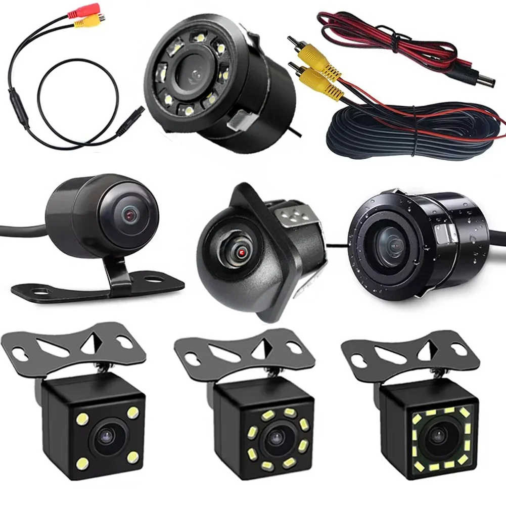 Waterproof wide Degree HD Video Backup Camera Car Rear View Camera 4/8/12 LED Night Vision Reversing Auto Parking Monitor CCD