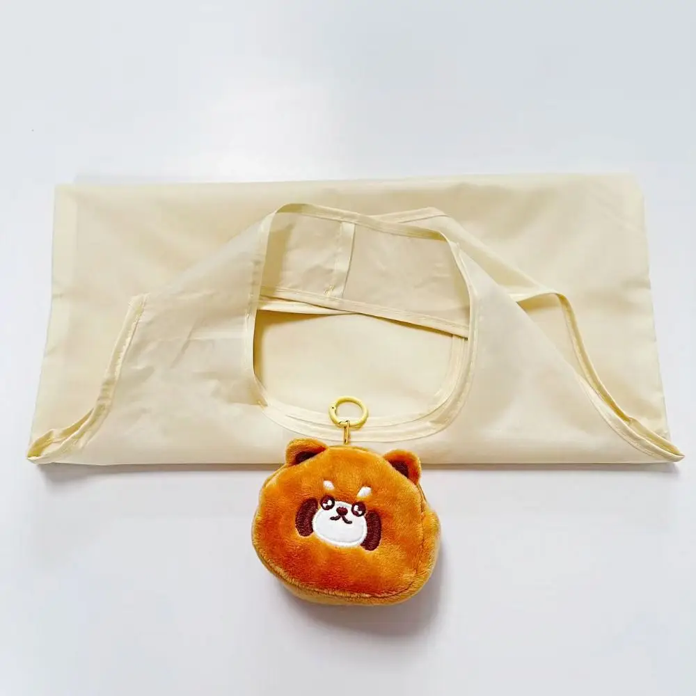 Kawaii faltbare Einkaufstasche, Plüschtier, Nylon, Supermarkt-Aufbewahrungstasche, wiederverwendbare Plüsch-Brot-Puppe, umweltfreundliche Tasche für Herren – Detail 4