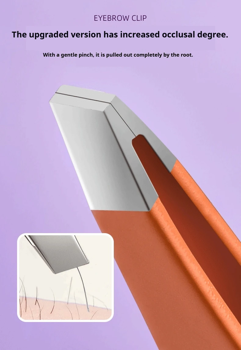 Pinzetten-Set 3-4 Stück Premium Edelstahl Augenbrauen-Pinzetten mit Präzisionsspitze für Körper- und Gesichtshaarentfernung – Detail 7