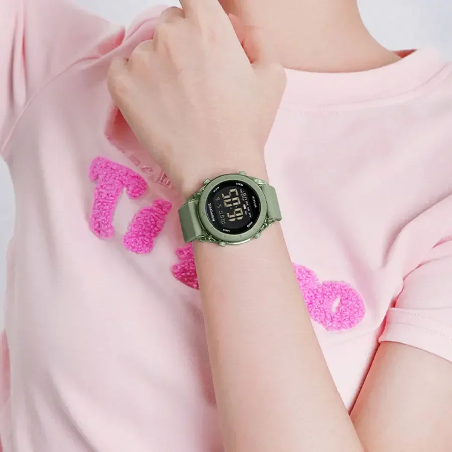 NAVIFORCE NF7108 Lady Digital Sports Luminous Multifunction Waterproof Chrono Wristwatch Outdoor Girls Fashion Watch