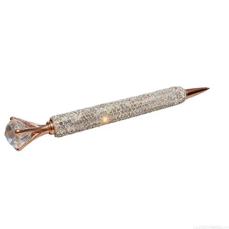 

D5BB Sparkling Rhinestones Ballpoint Pen 1.0mm Tip Plastic Ballpoint Pen for Writing