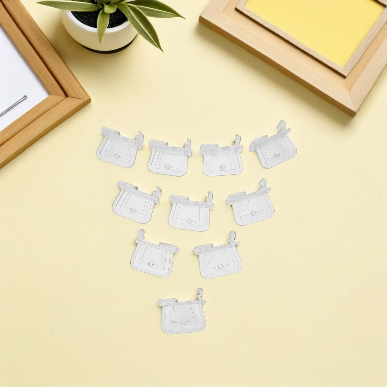 100Pcs Plastic Shelf Clips Transparent Clip on Shelf Label Holders Retail Display Price Tag Sign Holders Grocery Pantry Cabinet