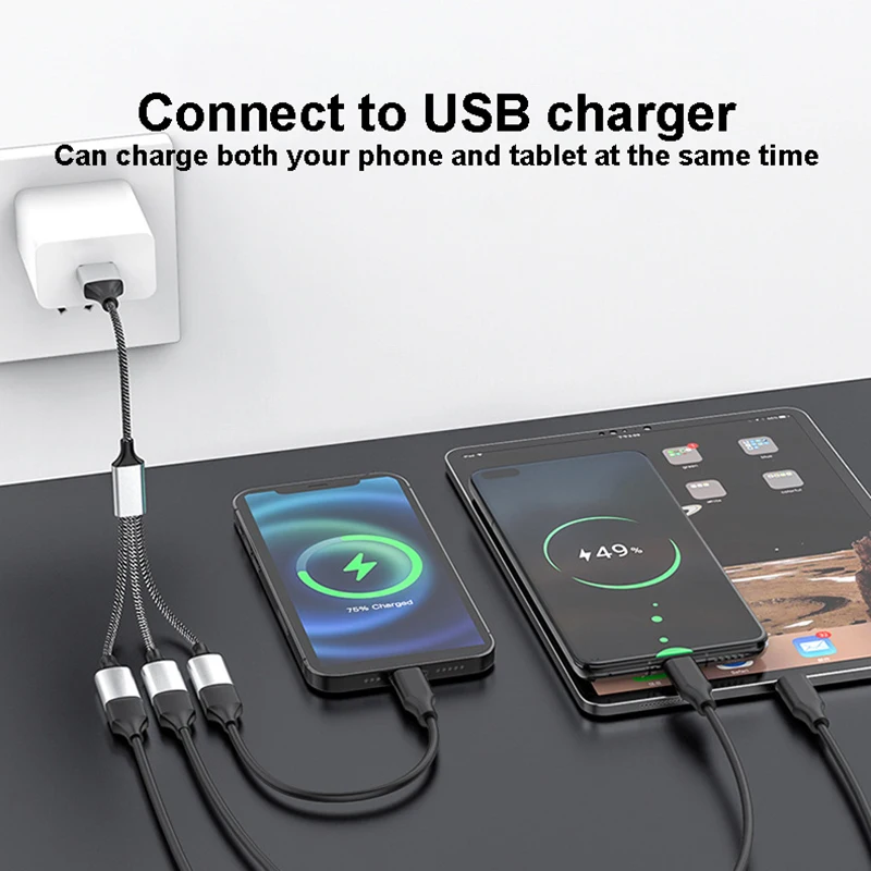 5VUSB Hub Extensions 4 Port Type C Hub USB Splitter Data Transmission High Speed OTG Adapter For Computer Xiaomi Macbook Pro Air
