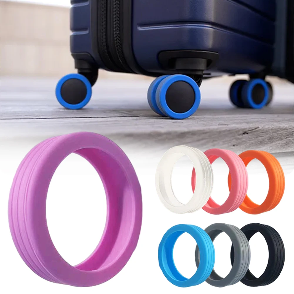 

8pcs Caster Shoes Silicone Luggage Wheels Protector Covers Luggage Wheel Guard Cover Reduce Noise Shock Absorption