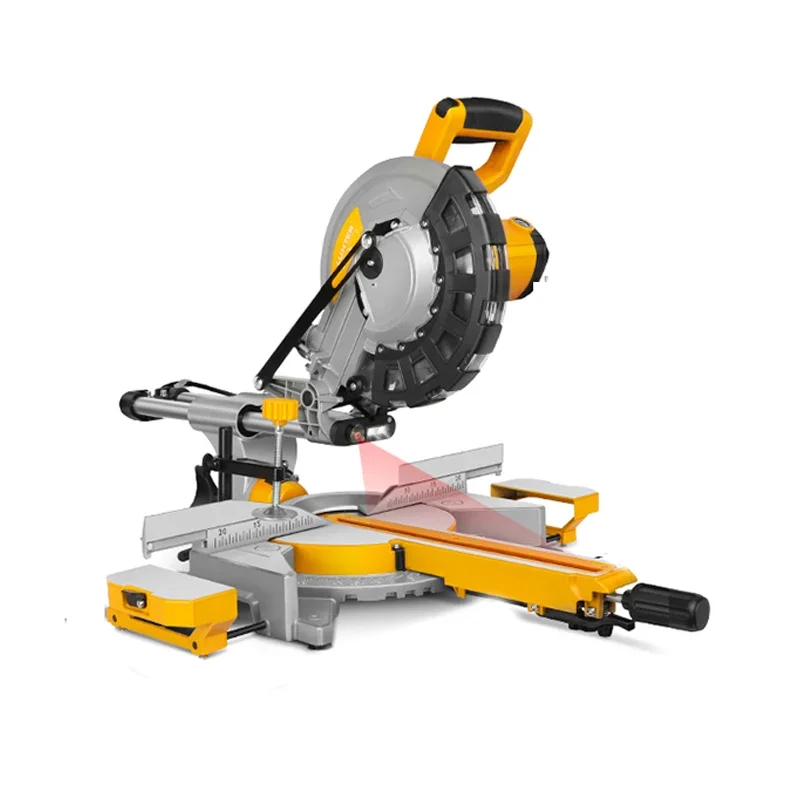 10 Inch Miter Saw 45 Degree Laser Positioning Electric Woodworking Circular Saw 2400W Aluminum Sliding Cutting Machine Miter Saw