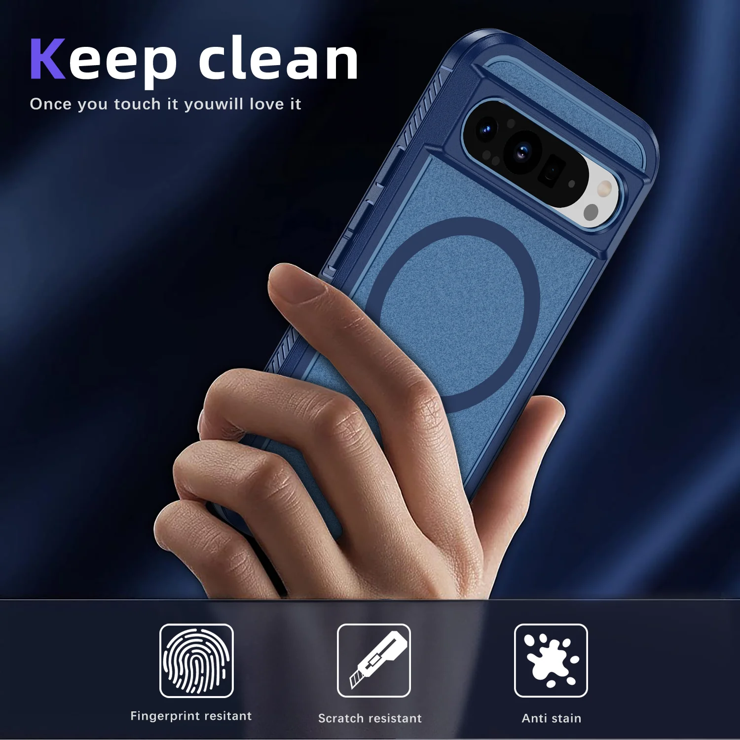 HARUINO is suitable for Google Pixel 9 phone case, Pixel9 Pro wireless magnetic charging, thick anti drop protective cover