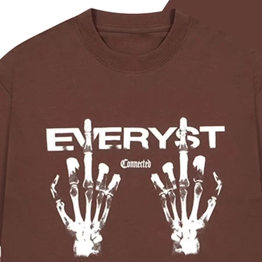 

Fashion Brand Summer American High Street Skeleton Hand Men's and Women's T-Shirts Loose Design Hip Hop Tops