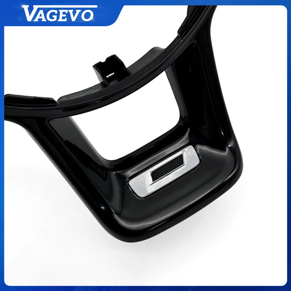 

RLINE Sport Steering Wheel Key Frame Gloss Black Trim for VW Golf MK7/7.5 GTI/GTE/GTS/GTD/R Polo No Logo/Silver R Logo Options