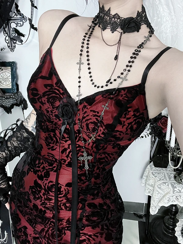 Loween Wasteland Sle k المخملية اللون Blo Strap Dr التخسيس الخصر عالية الخصر تنورة طويلة ثوب الأداء مثير