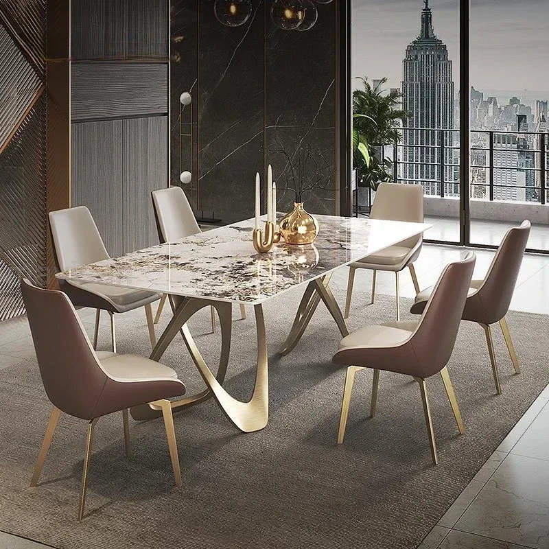 High quality  Rectangular Dining Table Set Light Luxury Modern Simple Dining Tables Coffee Meuble De Salon Furniture Living Room