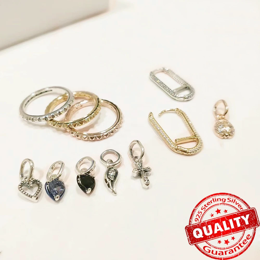 925 스털링 실버 미 시리즈 블랙 차크라 하트 미니 댕글 참 핏 오리지널 미 팔찌, 오리지널 목걸이 펜던트 쥬얼리