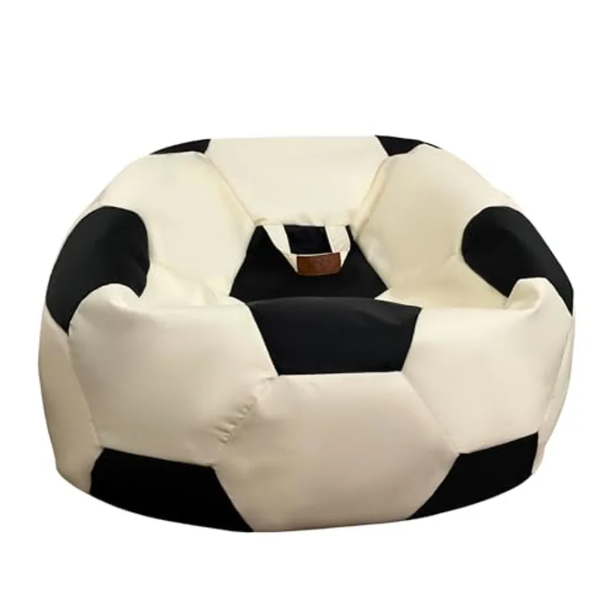 bean bag chair for home use, polyester fabric in navy blue, stain-resistant and ultra-comfortable with durable fill
