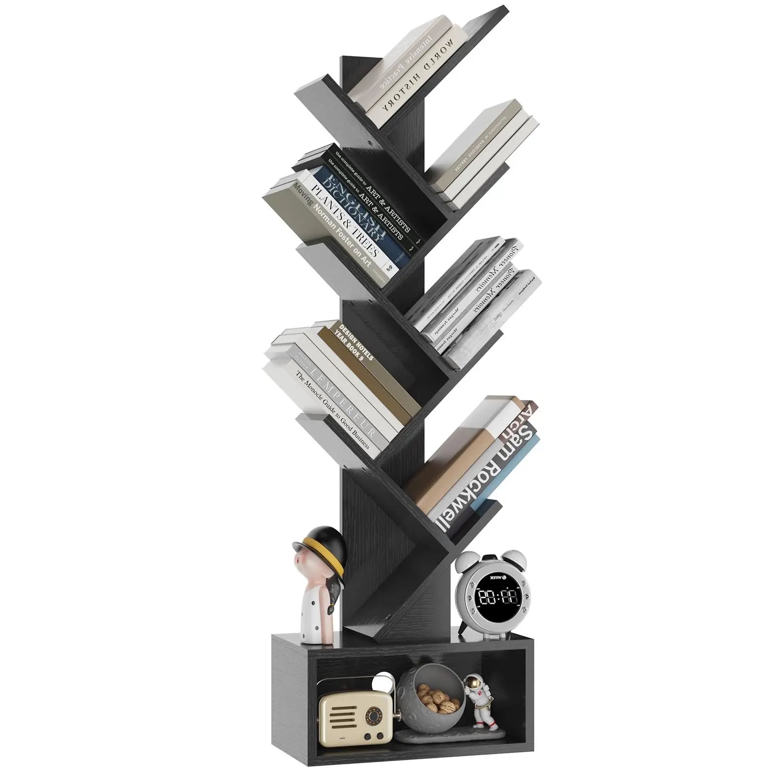 

Tree Shaped Bookshelf 4 Tier Modern Book Storage Organizer For Home Office