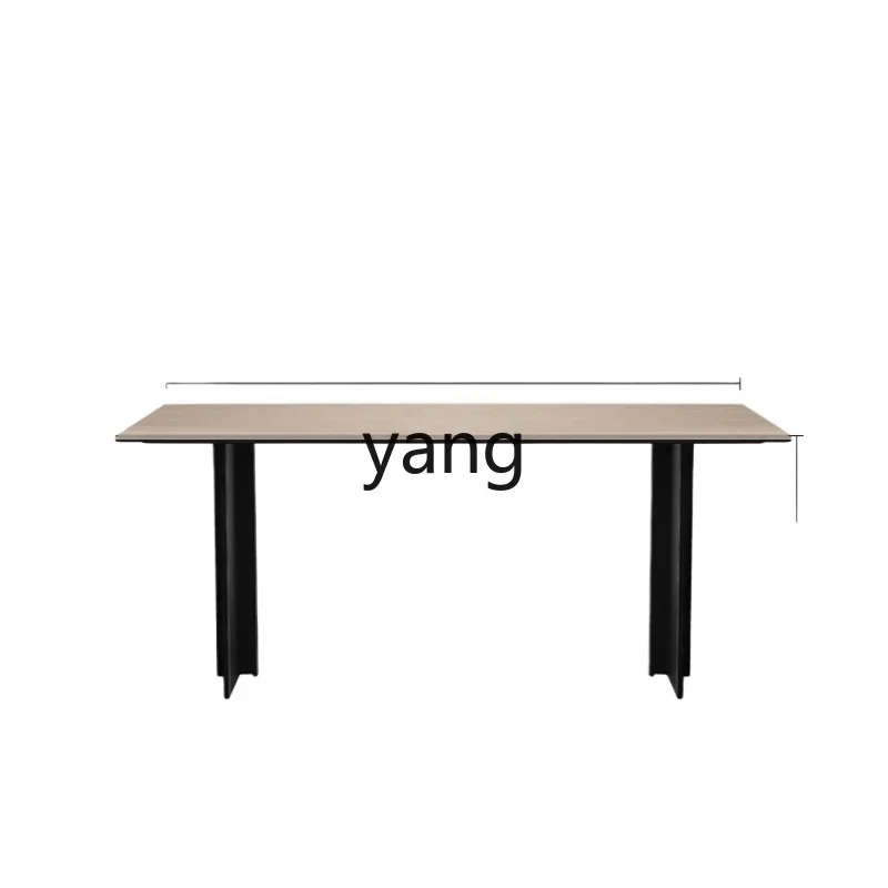 

XYY cave stone rock slab dining table designer high-end sense home retro rectangular dining table