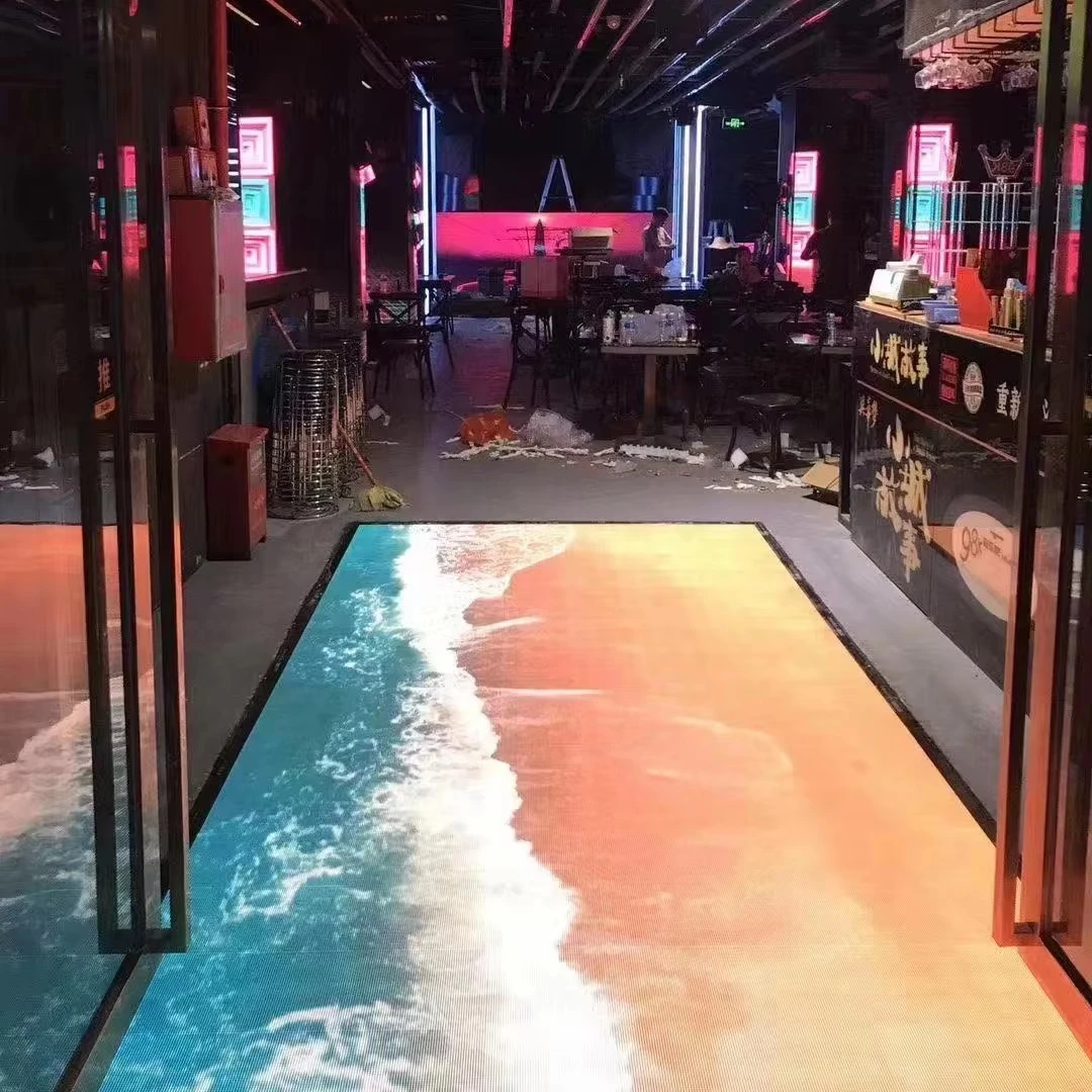 P3.91 P4.81 Rolling Led Video Wall Indoor LED Dance Floor Display Screen Interactive Game Floor Led Screen For Shop Mall Hall