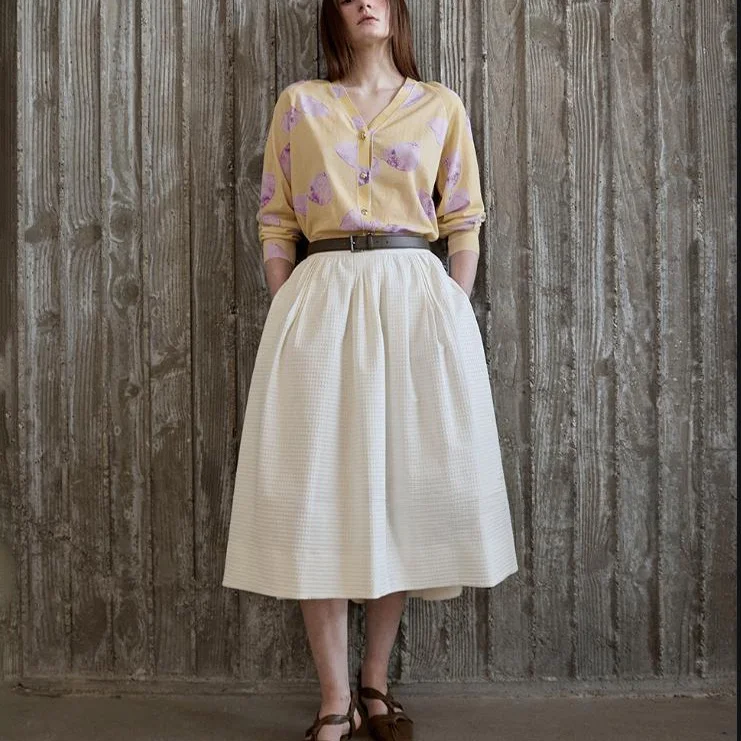 

Утягивающий эластичный трикотаж из чистого хлопка с v-образным вырезом и принтом для поездок на работу, открытый кардиган, топ, корейский длинный свек, стандартный крой