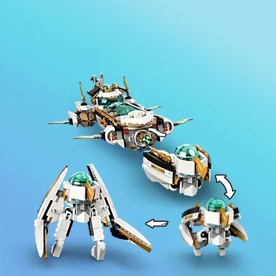 1218pcs Hydro Bounty Submarine Mech Sub Speeder Compatible 71756 Building Blocks bricks model Kids Toys Gift