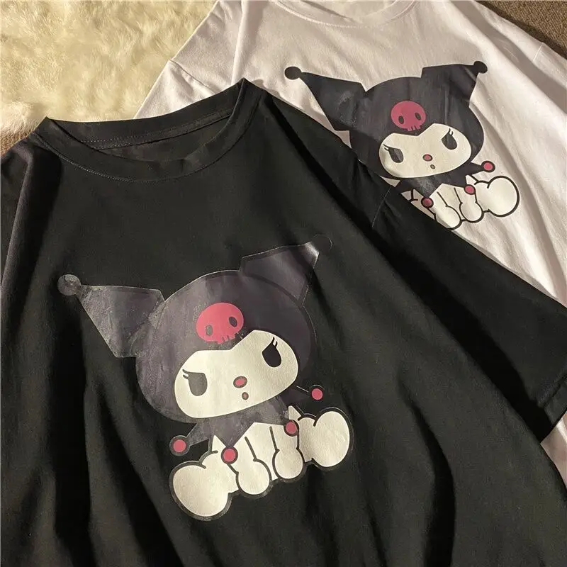 

Miniso Kulomi Cotton Japanese Super Fire Cartoon Short-sleeved Couple's Summer Ins Loose short sleeved T-shirt Top for Men Women