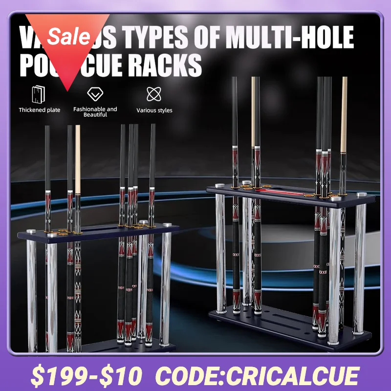 

Держатель для бильярдного кия с 6/8/10/12/16/24/36 отверстиями Квадратный/длинный/треугольный Профессиональный крепежный зажим из цельного дерева для аксессуаров для бильярда