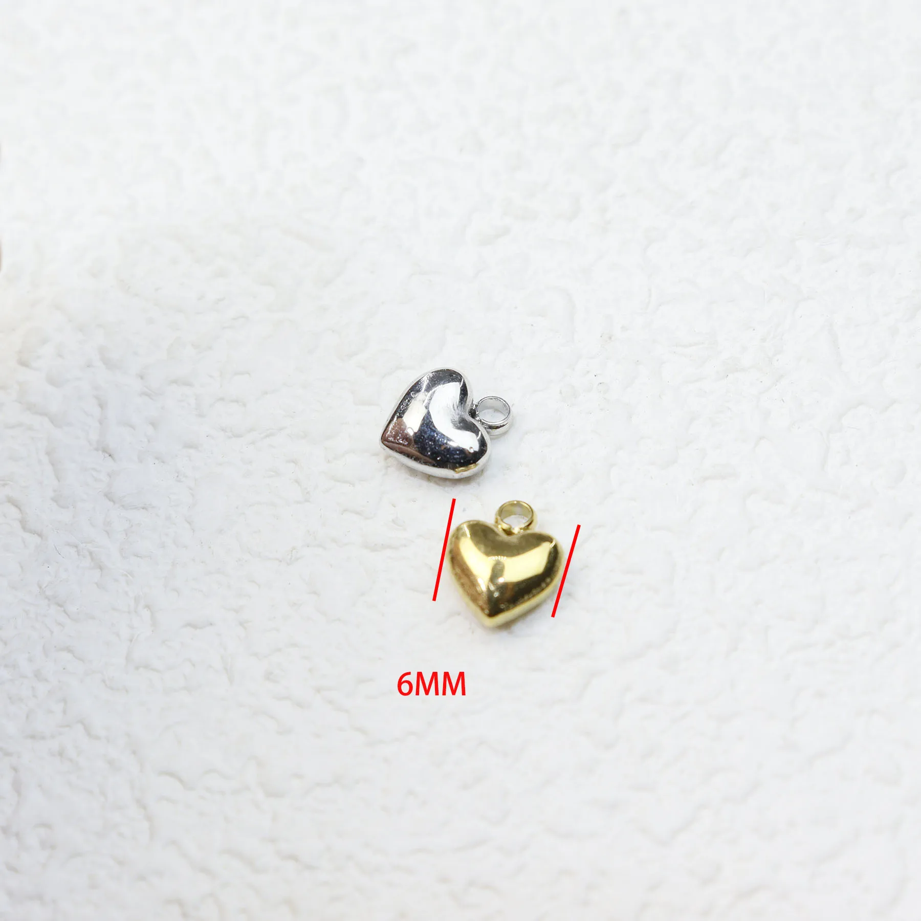 5pcs Stainless Steel Heart Jewelry Charms Pendant DIY Handcraft  Vacuum Plate Waterproof Antiallergic