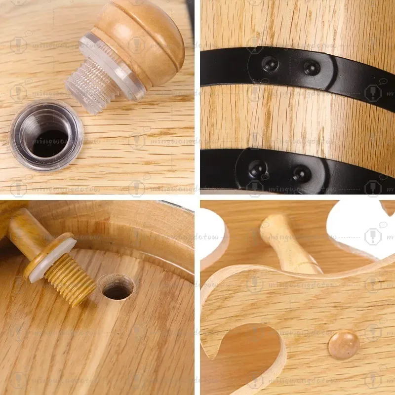 5L Small Oak Barrel home MINI Store liquor Imported Oak Barrel wine set wine Aging Storage Vineyard  5L/10L/20L/30L